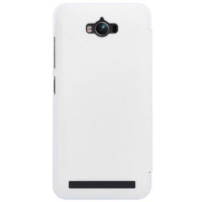 Prabangus „Nillkin“ Qin serijos baltas odinis atverčiamas Asus Zenfone Max (ZC550KL) dėklas - knygutė / Priedai.lt