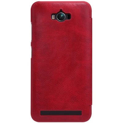 Prabangus „Nillkin“ Qin serijos raudonas odinis atverčiamas Asus Zenfone Max (ZC550KL) dėklas - knygutė / Priedai.lt