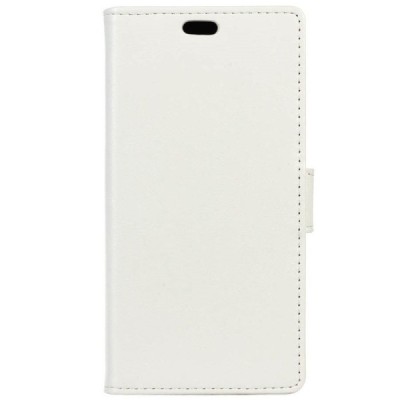 LG K8 (K350N) atverčiamas baltas odinis dėklas - piniginė / Priedai.lt