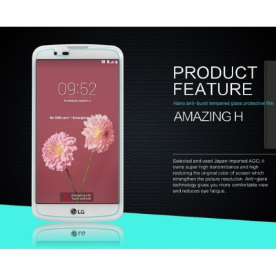 LG K10 (K420N) „Nillkin“ H Tempered Glass sustiprintos apsaugos apsauginis ekrano stiklas 0.33 mm / Priedai.lt