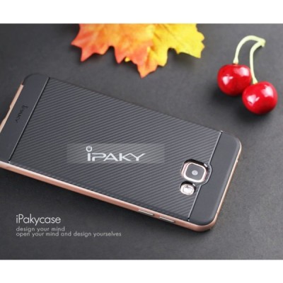 Samsung Galaxy A5 (2016) A510 „IPAKY“ kieto silikono TPU juodas (rožiniais apvadais) dėklas - nugarėlė / Priedai.lt