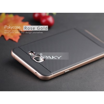 Samsung Galaxy A5 (2016) A510 „IPAKY“ kieto silikono TPU juodas (rožiniais apvadais) dėklas - nugarėlė / Priedai.lt