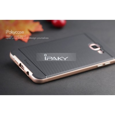 Samsung Galaxy A5 (2016) A510 „IPAKY“ kieto silikono TPU juodas (rožiniais apvadais) dėklas - nugarėlė / Priedai.lt