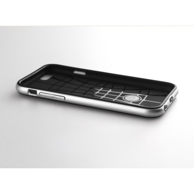 Apple iPhone 6 / 6s „IPAKY“ kieto silikono TPU juodas (sidabriniais apvadais) dėklas - nugarėlė / Priedai.lt
