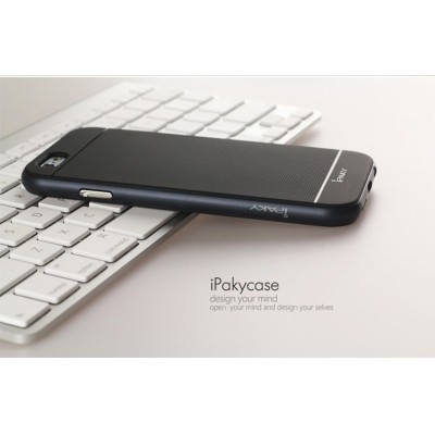 Apple iPhone 6 / 6s „IPAKY“ kieto silikono TPU juodas (juodais apvadais) dėklas - nugarėlė / Priedai.lt