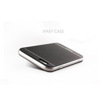 Apple iPhone 6 Plus / 6s Plus „IPAKY“ kieto silikono TPU juodas (sidabriniais apvadais) dėklas - nugarėlė / Priedai.lt
