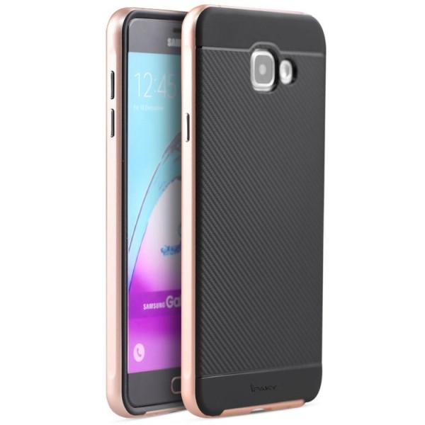 „IPAKY“ Kõva silikoon (TPU) kaaned - must / roosa (Galaxy A7 2016)