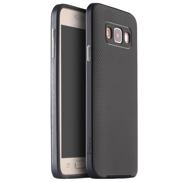 „IPAKY“ Kõva silikoon (TPU) kaaned - must / hall (Galaxy A3 2015)