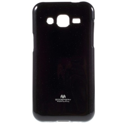 Samsung Galaxy J2 (J200) Mercury juodas kieto silikono tpu dėklas - nugarėlė / Priedai.lt