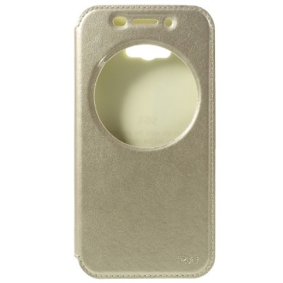 Asus Zenfone Max (ZC550KL) Roar Noble atverčiamas auksinis odinis dėklas / Priedai.lt