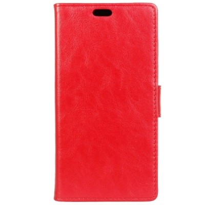 Asus Zenfone Max (ZC550KL) atverčiamas raudonas odinis dėklas - piniginė / Priedai.lt