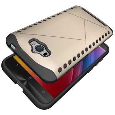 Sustiprintos apsaugos Asus Zenfone Max (ZC550KL) auksinis kieto silikono (TPU) ir plastiko dėklas / Priedai.lt