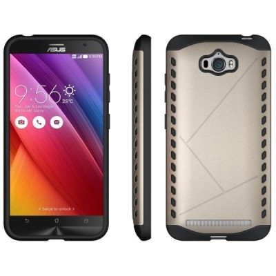 Sustiprintos apsaugos Asus Zenfone Max (ZC550KL) auksinis kieto silikono (TPU) ir plastiko dėklas / Priedai.lt