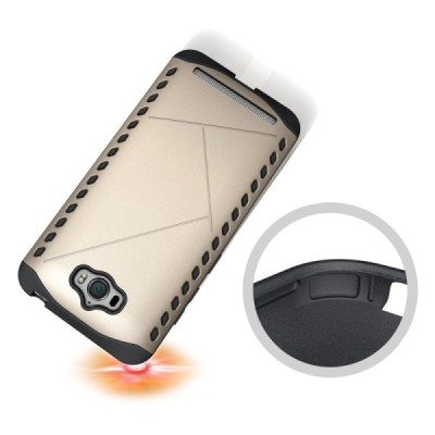 Sustiprintos apsaugos Asus Zenfone Max (ZC550KL) auksinis kieto silikono (TPU) ir plastiko dėklas / Priedai.lt
