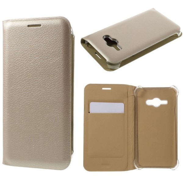„Smart Wallet“ tahke kaaned - kuldne (Galaxy J1 Ace)