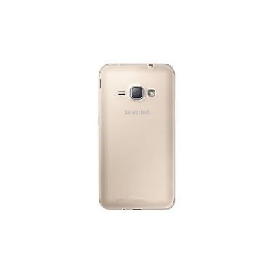 Samsung Galaxy J1 Ace (J110) skaidrus (permatomas) kieto silikono TPU ploniausias pasaulyje pilkas dėklas / Priedai.lt