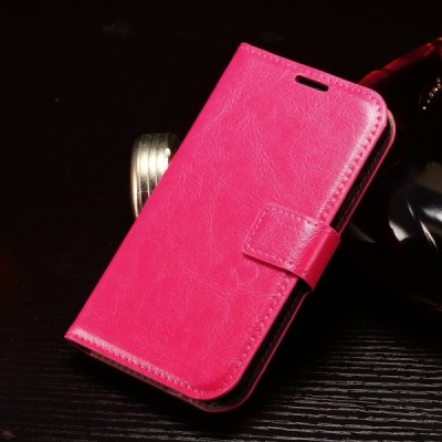 Samsung Galaxy Xcover 3 (G388) atverčiamas rožinis odinis dėklas - piniginė / Priedai.lt