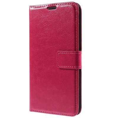 Samsung Galaxy Xcover 3 (G388) atverčiamas rožinis odinis dėklas - piniginė / Priedai.lt