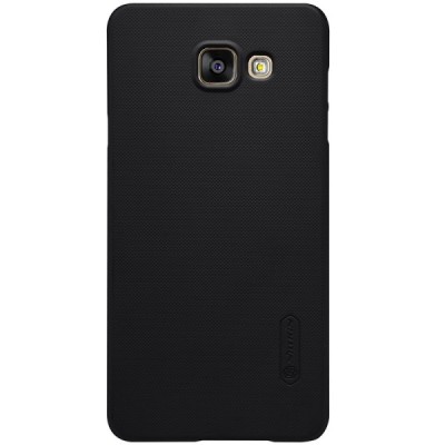 Samsung Galaxy A7 2016 (A710) Nillkin Frosted Shield juodas plastikinis dėklas + apsauginė ekrano plėvelė / Priedai.lt