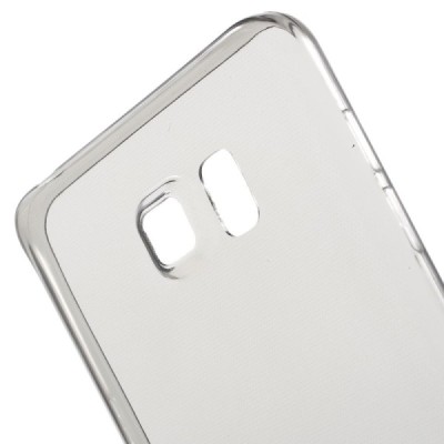 Samsung Galaxy Note 5 (N920) skaidrus (permatomas) kieto silikono TPU ploniausias pasaulyje pilkas dėklas / Priedai.lt