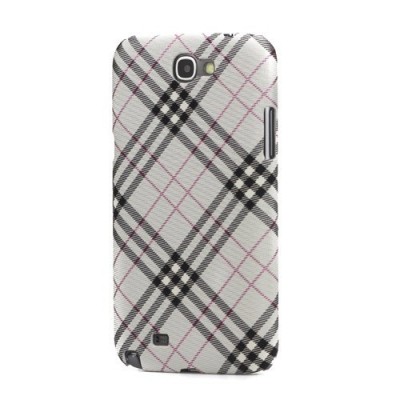 Samsung Galaxy Note 2 N7100 Burberry stiliaus pilkas dėklas (dėkliukas, nugarėlė) / Priedai.lt