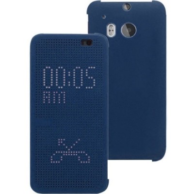 HTC One M8 (HTC One M8s) Smart Dot View atverčiamas mėlynas dėklas - knygutė / Priedai.lt