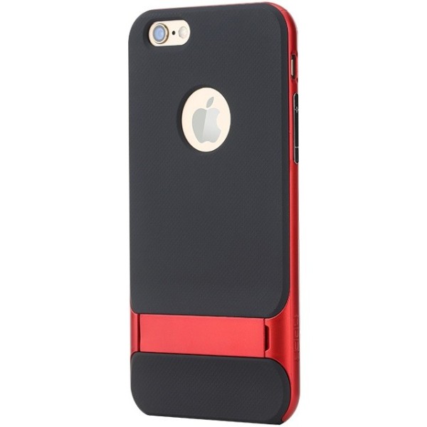 „Rock“ Royce Kickstand kaaned - must / punane (iPhone 6 Plus / 6s Plus)