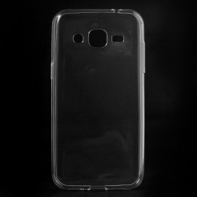 Samsung Galaxy J2 (J200) skaidrus (permatomas) kieto silikono TPU ploniausias pasaulyje dėklas / Priedai.lt