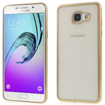 Samsung Galaxy A5 (2016) A510 skaidrus silikoninis (TPU) auksinis dėklas / Priedai.lt