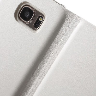 Samsung Galaxy S7 (G930) baltas odinis atverčiamas Smart Wallet dėklas - piniginė / Priedai.lt