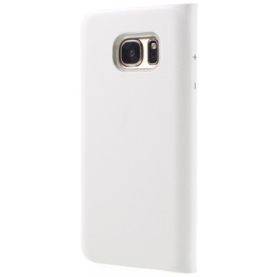 Samsung Galaxy S7 (G930) Atverčiamas dėklas su langeliu - baltas / Priedai.lt