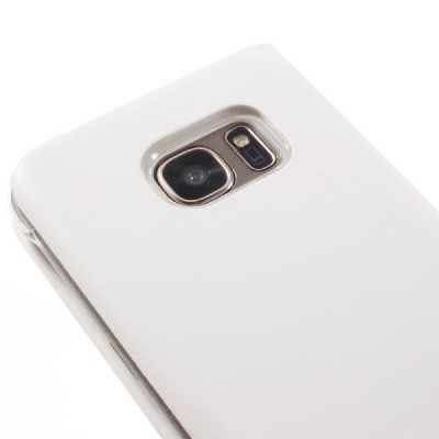 Samsung Galaxy S7 (G930) Atverčiamas dėklas su langeliu - baltas / Priedai.lt
