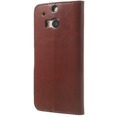 „Crazy Horse“ HTC One M8 rudas odinis atverčiamas dėklas / Priedai.lt