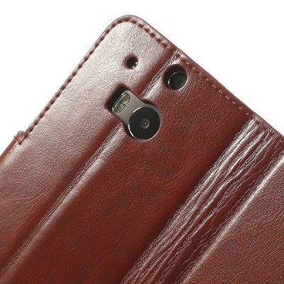 „Crazy Horse“ HTC One M8 rudas odinis atverčiamas dėklas / Priedai.lt