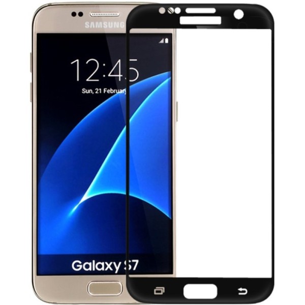 „Amorus“ Tempered Glass kaitsev ekraaniklaas 0.26 mm - must (Galaxy S7)