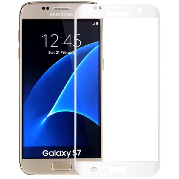 „Amorus“ Tempered Glass kaitsev ekraaniklaas 0.26 mm - valge (Galaxy S7)