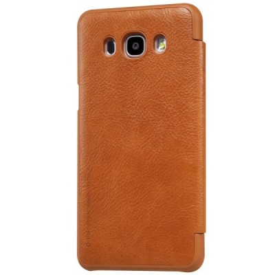 Prabangus „Nillkin“ Qin serijos rudas odinis atverčiamas Samsung Galaxy J5 2016 (J510) dėklas / Priedai.lt