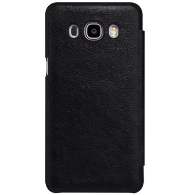 Prabangus „Nillkin“ Qin serijos juodas odinis atverčiamas Samsung Galaxy J7 2016 (J710) dėklas / Priedai.lt