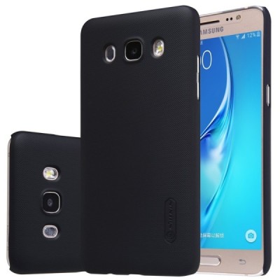Samsung Galaxy J5 2016 (J510) Nillkin Frosted Shield juodas plastikinis dėklas + apsauginė ekrano plėvelė / Priedai.lt
