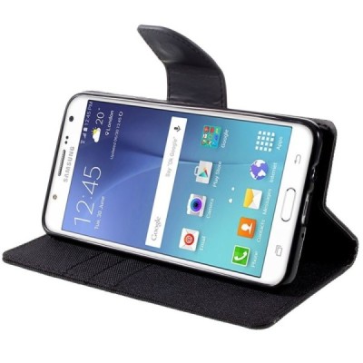 Samsung Galaxy J5 2016 (J510) Mercury juodas atverčiamas dėklas - piniginė / Priedai.lt