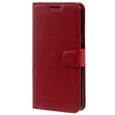 Samsung Galaxy J5 2016 (J510) atverčiamas raudonas odinis dėklas - piniginė / Priedai.lt
