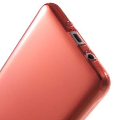Samsung Galaxy J5 2016 (J510) skaidrus (permatomas) kieto silikono TPU ploniausias pasaulyje raudonas dėklas/ Priedai.lt