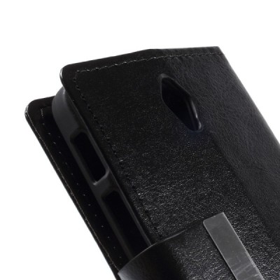 Asus Zenfone C 4.5 (ZC451CG) atverčiamas juodas odinis dėklas - piniginė / Priedai.lt