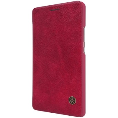 Prabangus „Nillkin“ Qin serijos raudonas odinis atverčiamas Huawei P9 Lite dėklas - knygutė / Priedai.lt