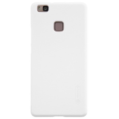 Huawei P9 Lite Nillkin Frosted Shield baltas plastikinis dėklas + apsauginė ekrano plėvelė / Priedai.lt