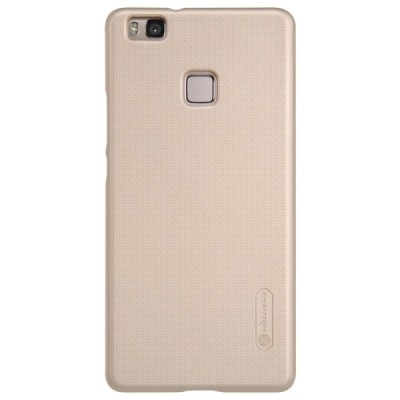 Huawei P9 Lite Nillkin Frosted Shield auksinis plastikinis dėklas + apsauginė ekrano plėvelė / Priedai.lt