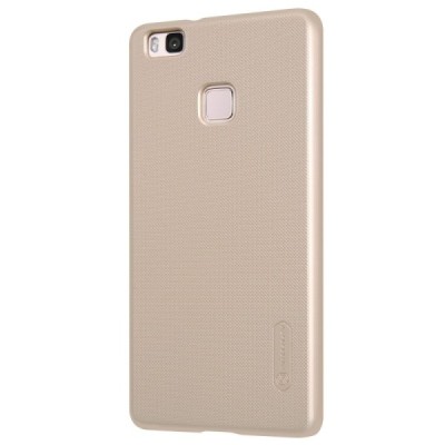 Huawei P9 Lite Nillkin Frosted Shield auksinis plastikinis dėklas + apsauginė ekrano plėvelė / Priedai.lt