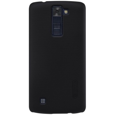LG K8 (K350N) Nillkin Frosted Shield juodas plastikinis dėklas + apsauginė ekrano plėvelė / Priedai.lt