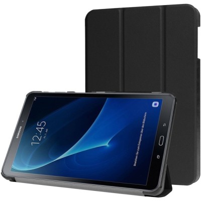 Samsung Galaxy Tab A 10.1 2016 (T580, T585) atverčiamas juodas odinis dėklas - knygutė / Priedai.lt