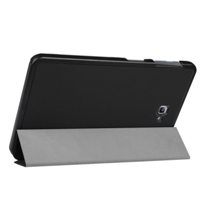 Samsung Galaxy Tab A 10.1 2016 (T580, T585) atverčiamas juodas odinis dėklas - knygutė / Priedai.lt